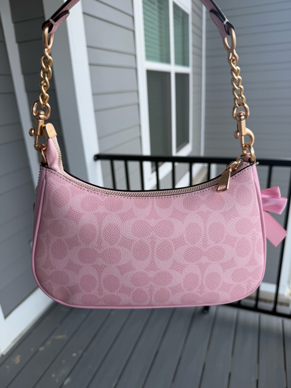 COACH Pink Signature Canvas  Bag - Picture 3 of 7